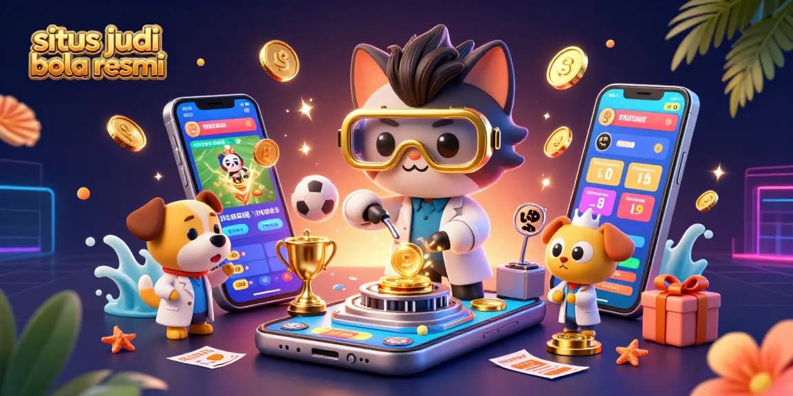 Experience sports betting excitement with situs judi bola resmi, featuring dynamic betting action and celebratory elements.