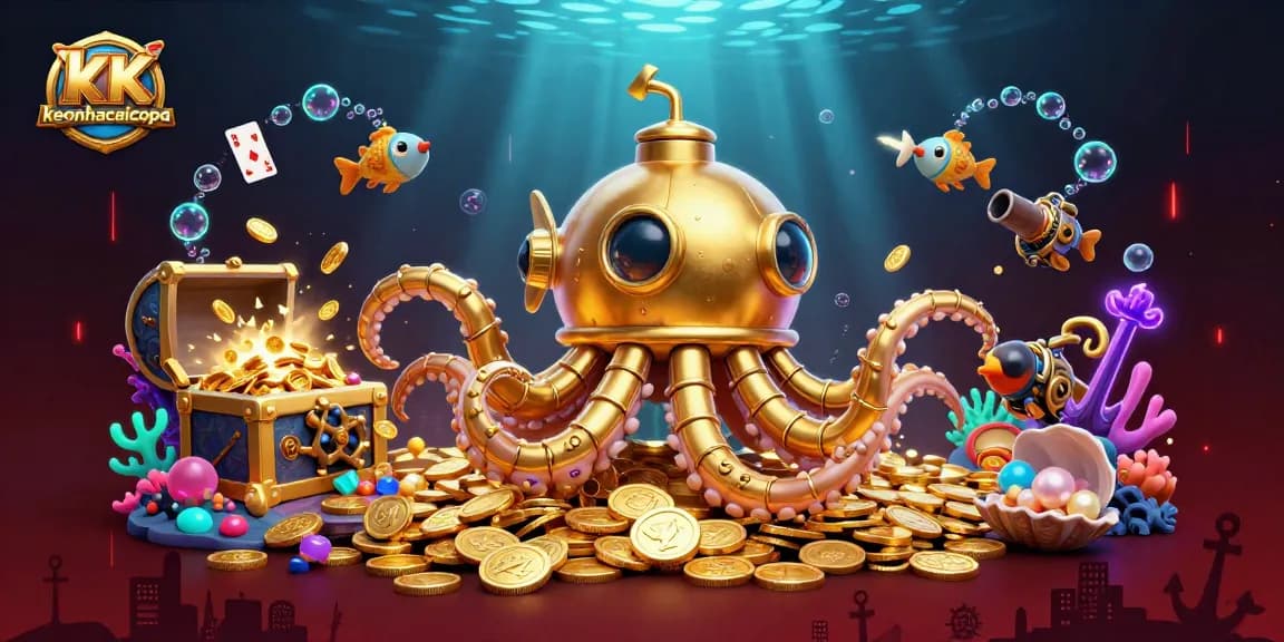 Engage in thrilling betting with keonhacaicopa, as a kraken submarine navigates a sea of winnings!