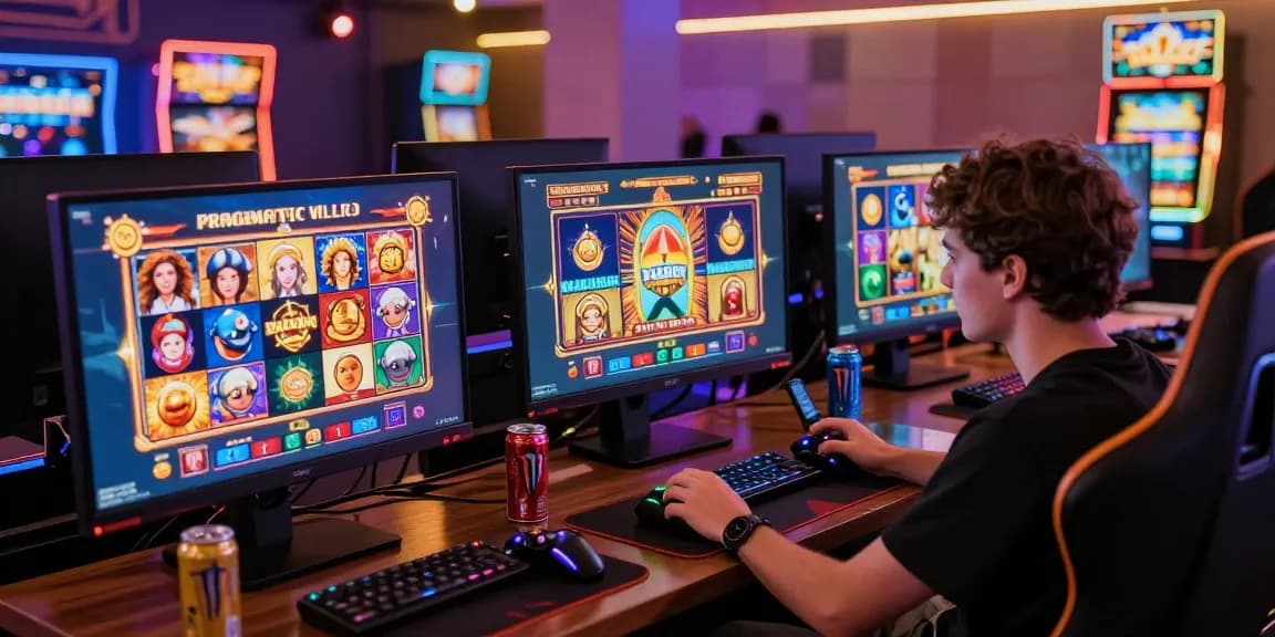 Engaging player logging into the vibrant world of online gambling with login togel on multiple screens featuring captivating slot games.