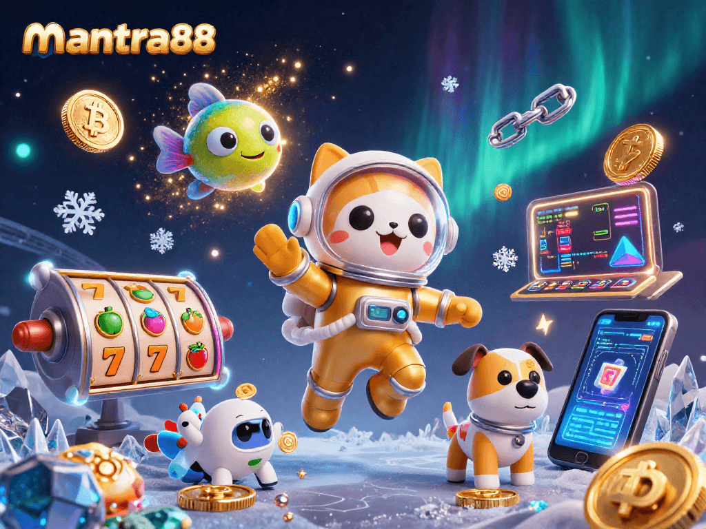 Experience winning thrills at mantra88 with an astronaut cat and jackpot excitement.