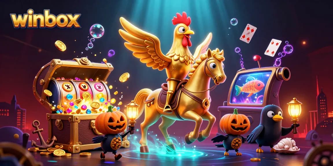 Winbox slots and live games come alive in an exciting casino scene.