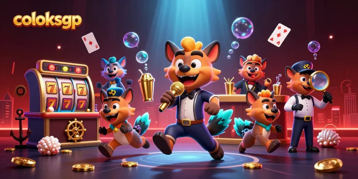 Experience the excitement of coloksgp with a lively hyena comedy casino scene filled with gold coins and laughter.