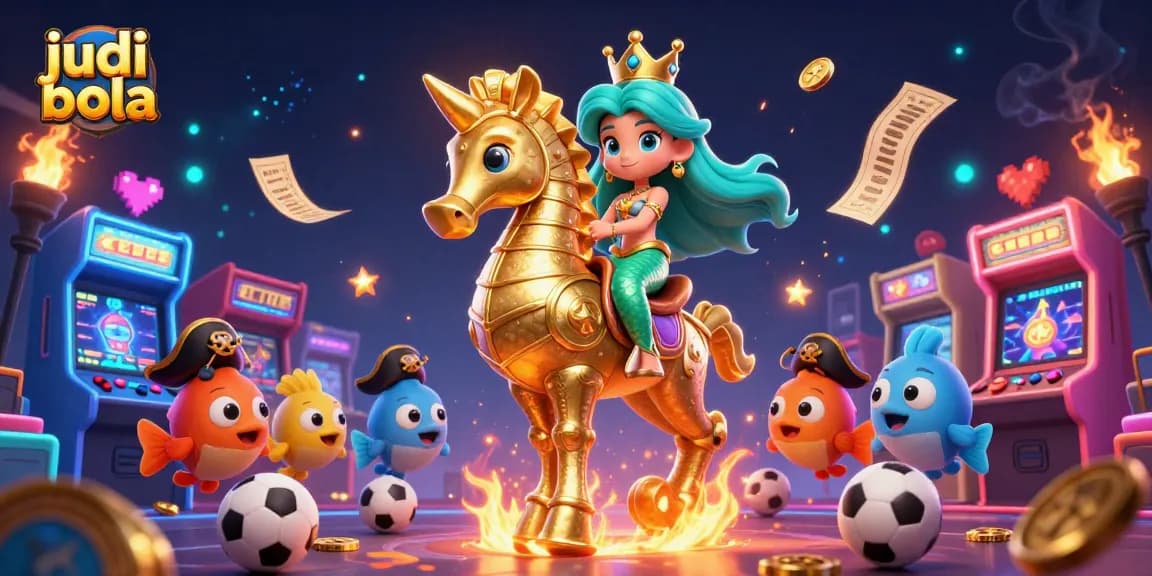 Enhance your judi bola experience with a vibrant 3D illustration featuring dynamic sports betting action.