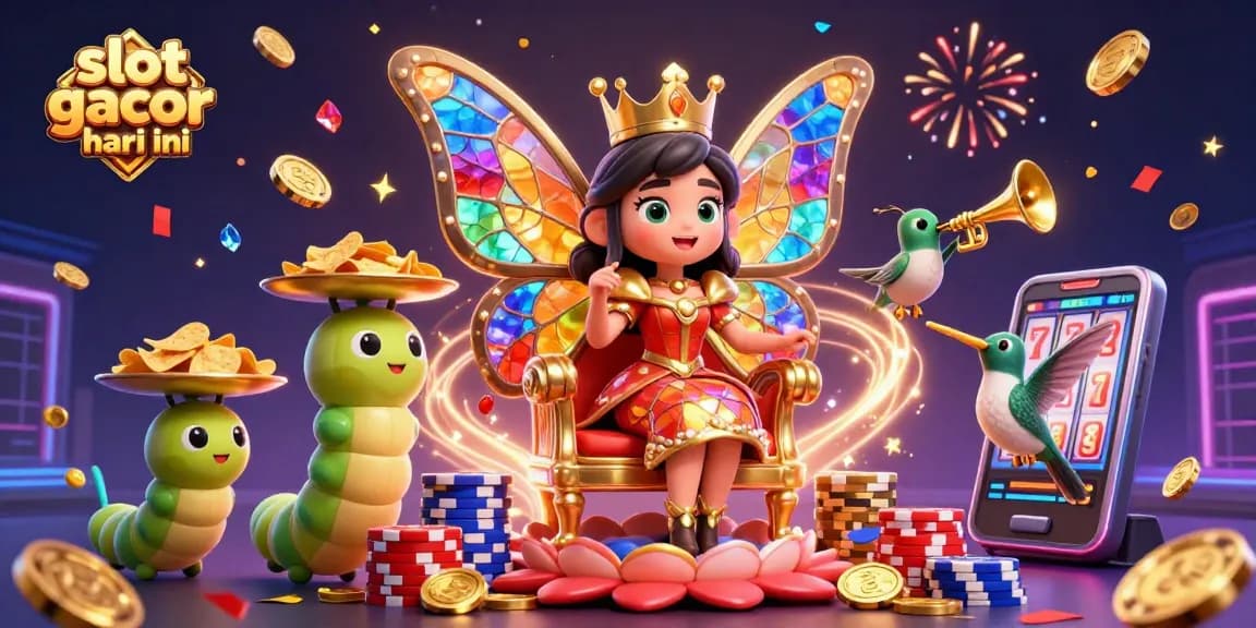 Spin and win with slot gacor hari ini, featuring vibrant characters and dazzling casino elements.