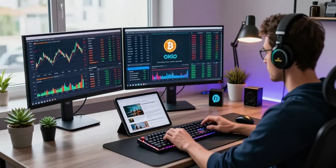 Oklo stock analysis in a professional crypto trading setup with dynamic charts and tools.