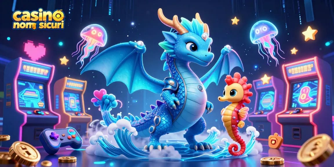 Impegnati in un'emozionante esperienza di gioco presso i casinò non AAMS sicuri con una scena dinamica che presenta creature mitiche ed elementi da arcade.