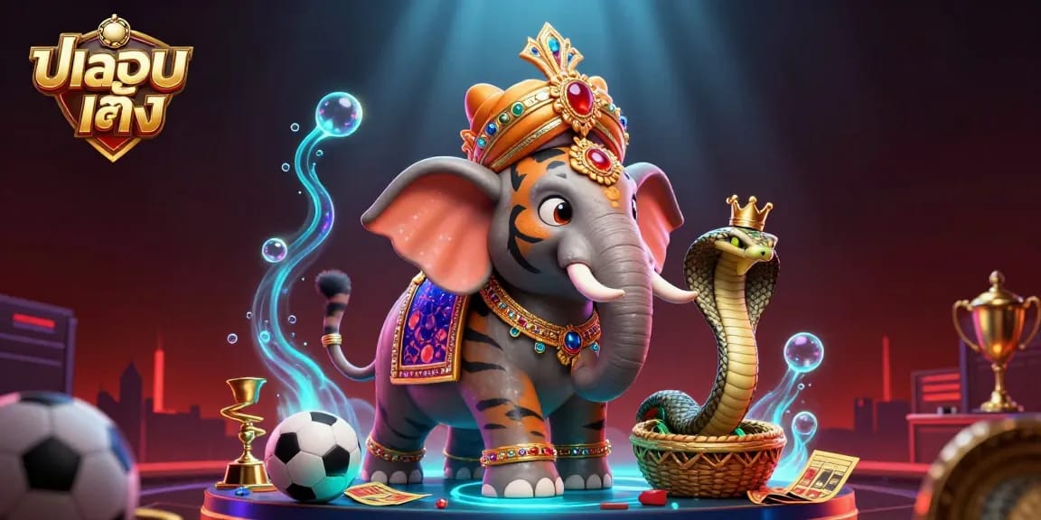 แทงบอลเต็ง sports betting scene with vibrant characters and dynamic game elements in action