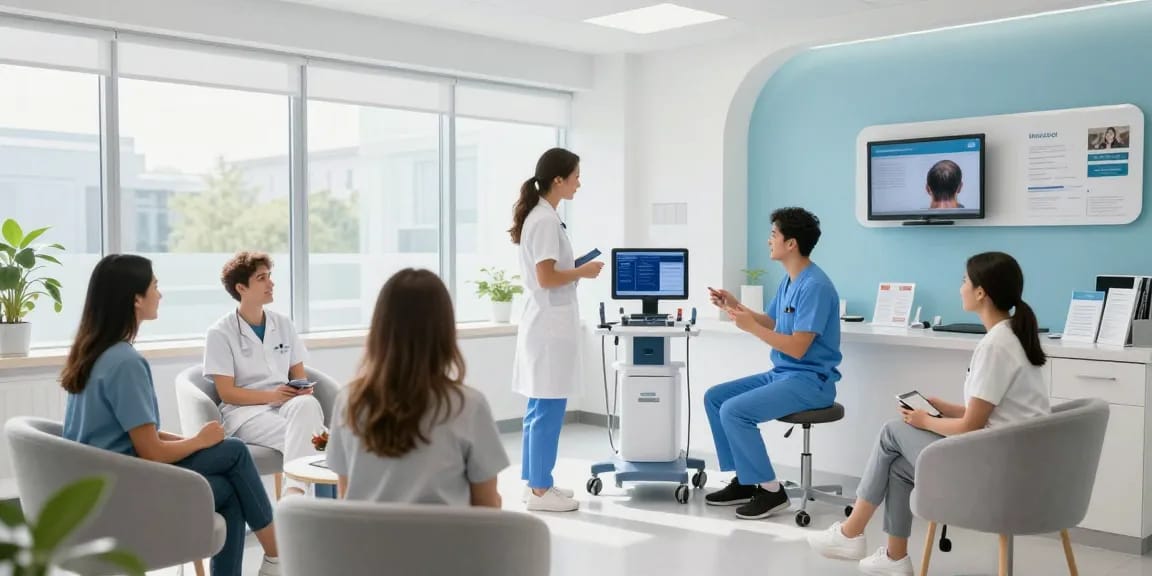 Hair transplant turkey at a modern clinic, expert patient care in a trusted healthcare environment.