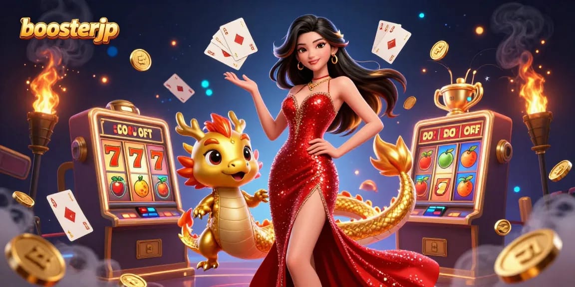 Place bets and experience the excitement of boosterjp with vibrant symbols and rich casino elements.