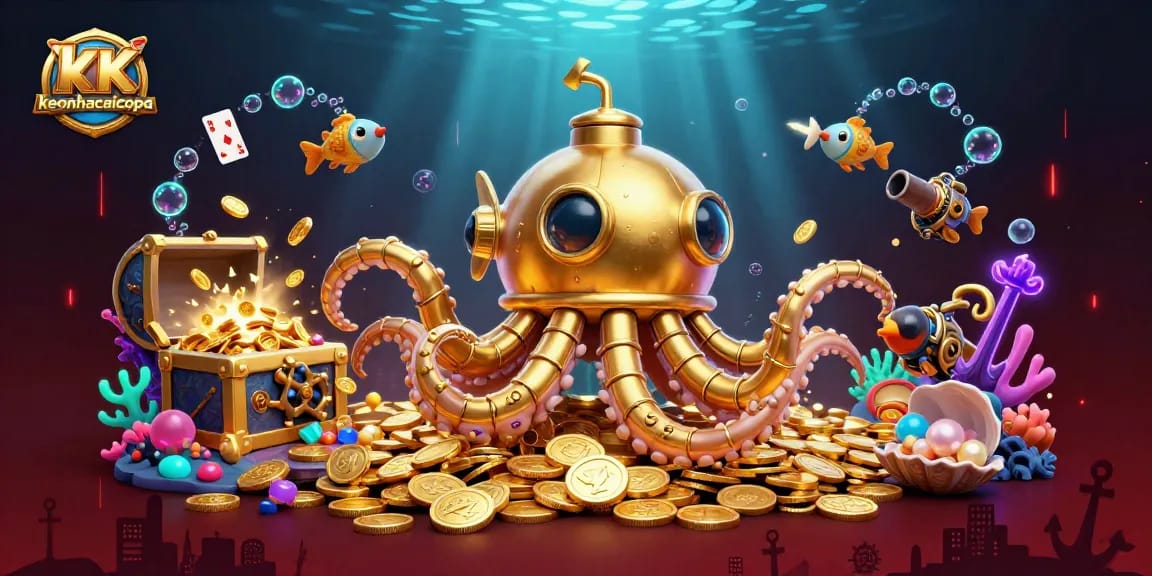 Engage in thrilling betting with keonhacaicopa, as a kraken submarine navigates a sea of winnings!