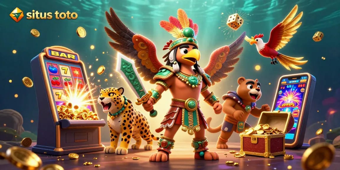 Engage in thrilling games at situs toto with vibrant 3D characters and exciting casino elements.