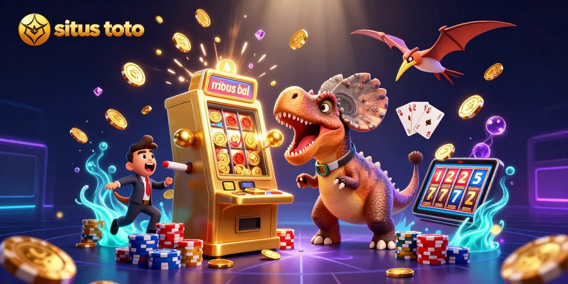 Situs toto features a pachycephalosaurus winning a jackpot, capturing a thrilling casino moment.