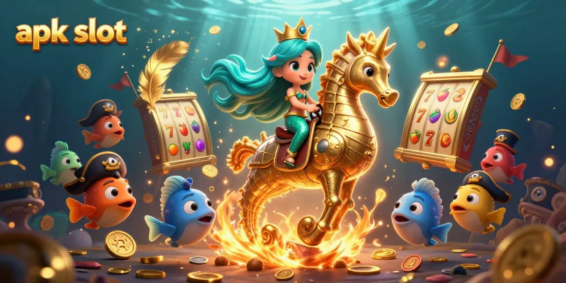 Spin to win with apk slot as a colorful mermaid and seahorse bring the casino experience to life.