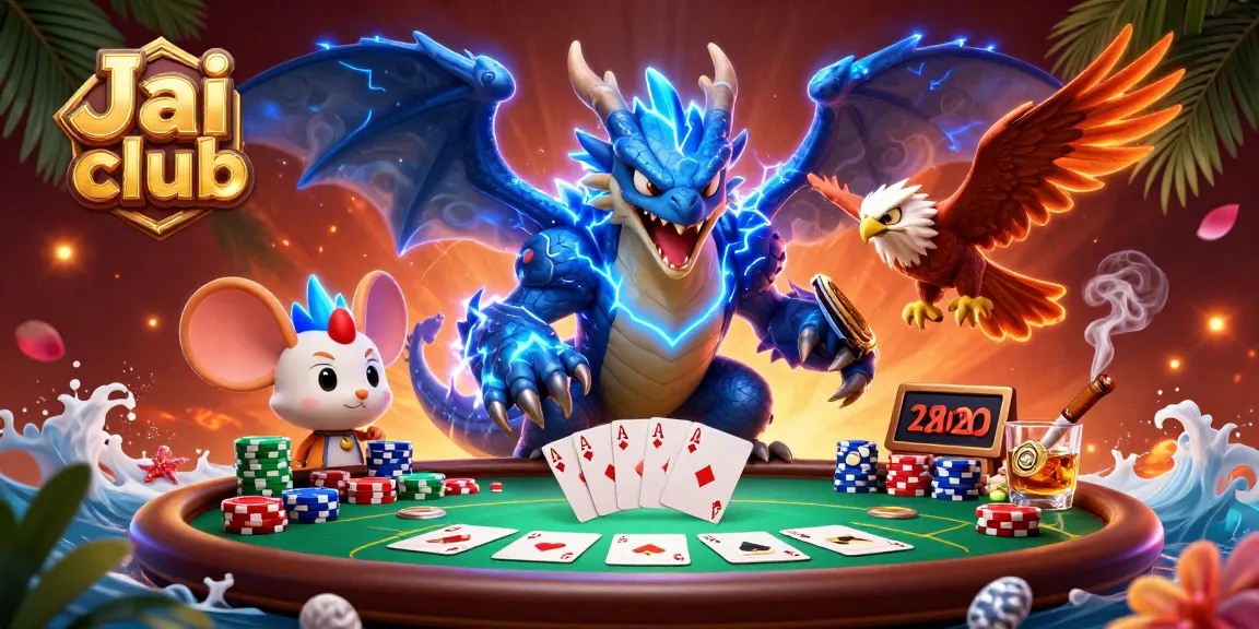 Experience the excitement at Jai club with a dynamic casino scene featuring vibrant card play.