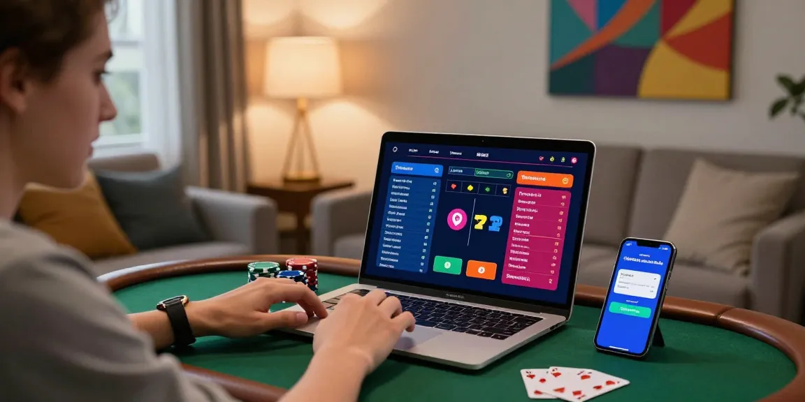 Engaging user experience with newbet4d on a laptop in a cozy living room.