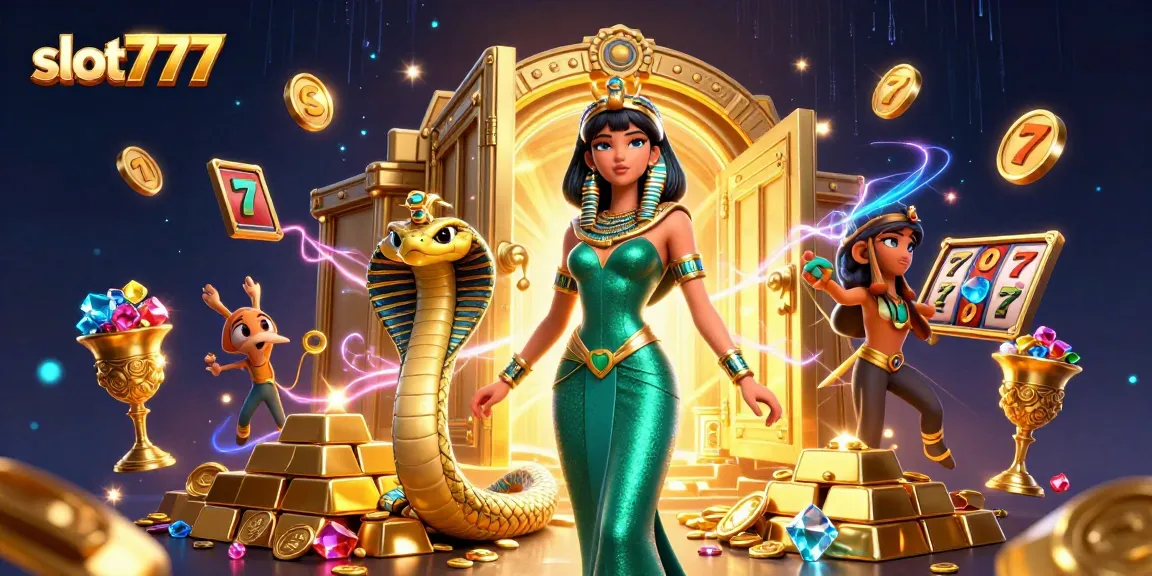 Spin and win big with slot777 in a mesmerizing casino-themed illustration filled with jewels.