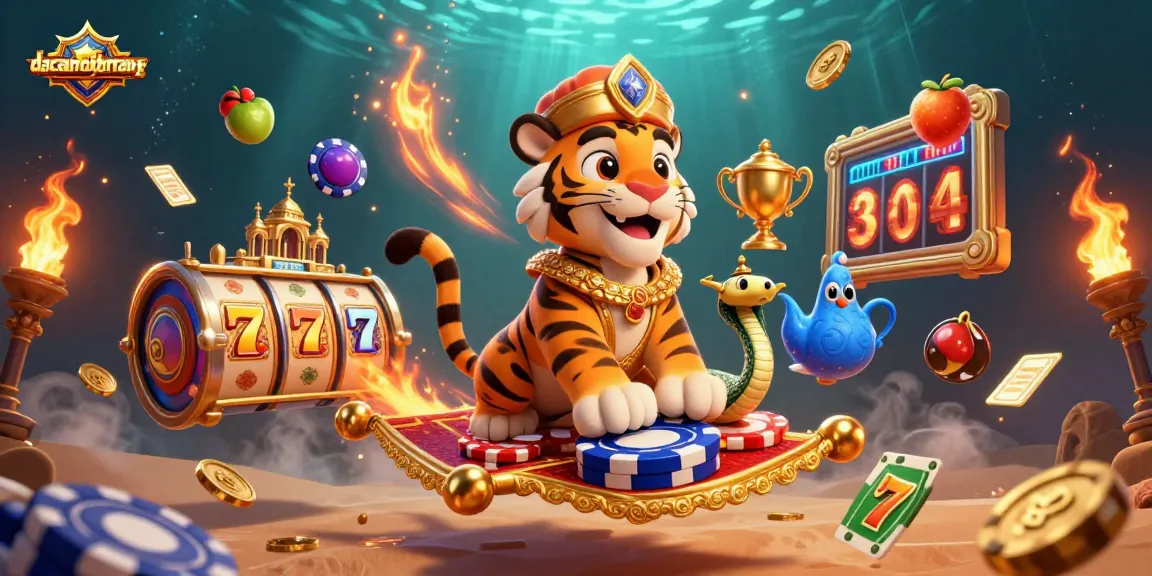 Engage with exciting dacsandatphanrang slots and casino elements in a vibrant 3D scene.