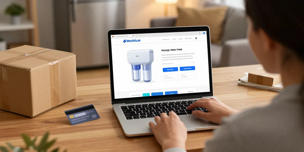 The Maxblue UKF8001 Refrigerator Water Filter featured in an online shopping setting for buyer's guide and e-commerce platform.