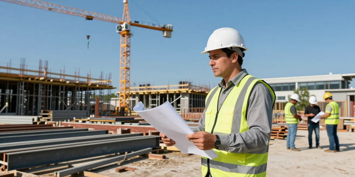 Structural integrity assessment in Missouri with engineer analyzing building plans on-site for safety and compliance.