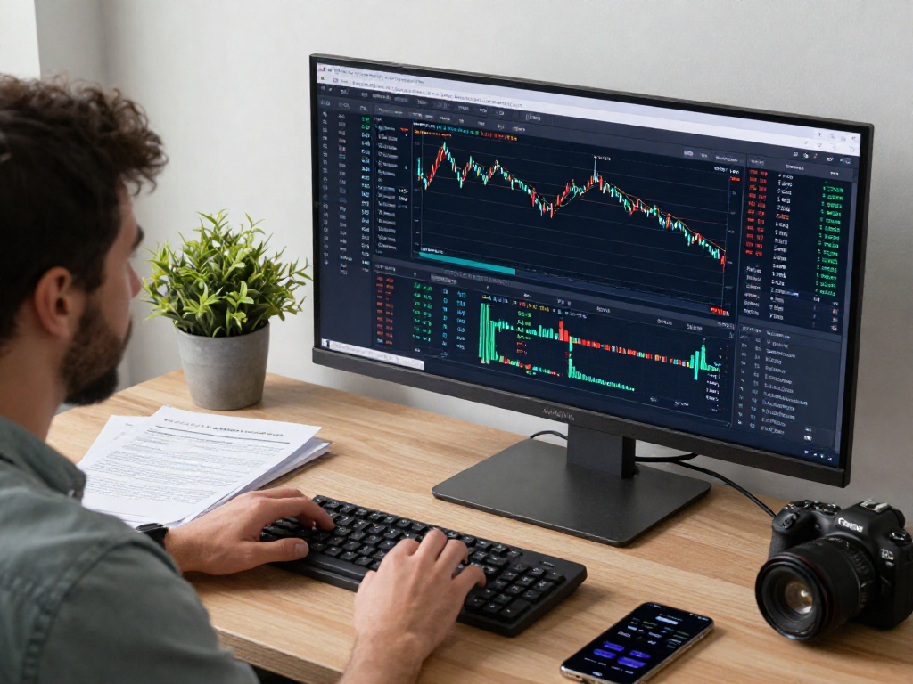 交易者在 MetaTrader 5 界面上使用专业图表与工具进行交易