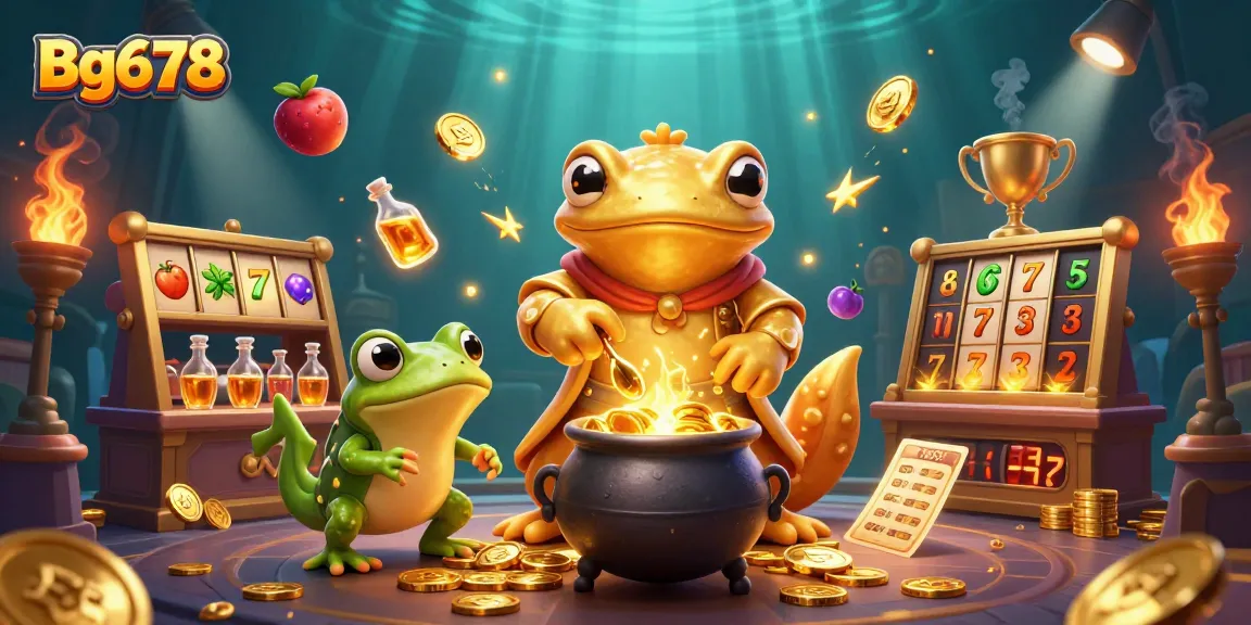 Win big with Bg678's thrilling slot games in this vibrant 3D casino illustration.