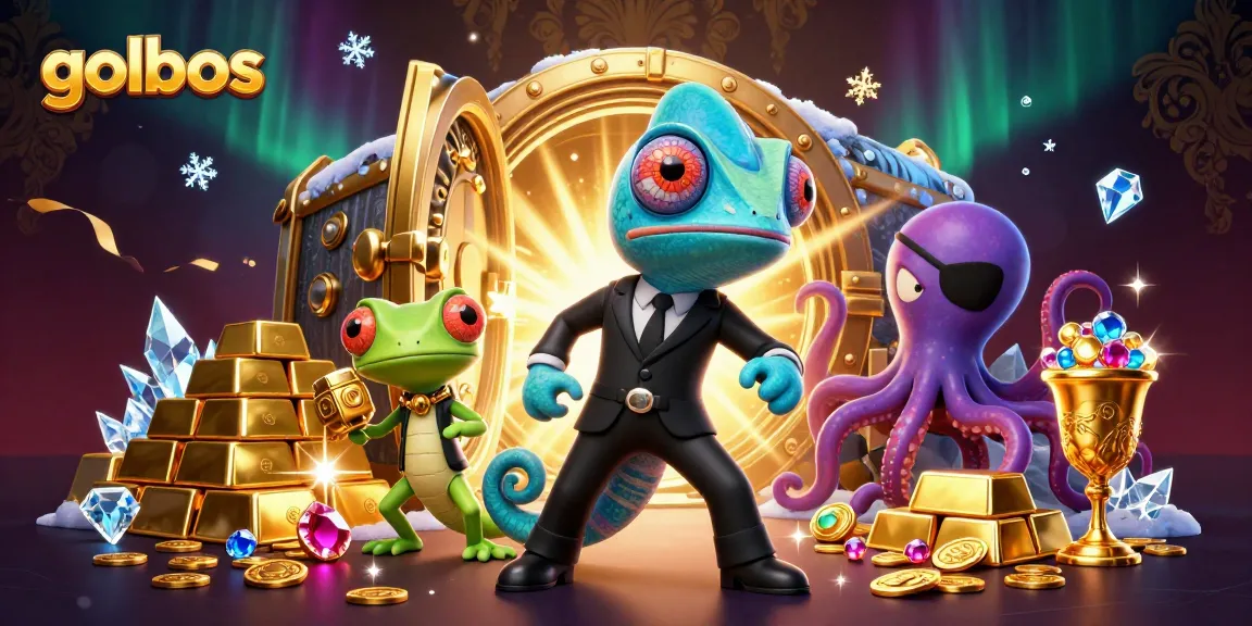Experience thrilling betting action with golbos at a vibrant digital casino scene filled with treasures.