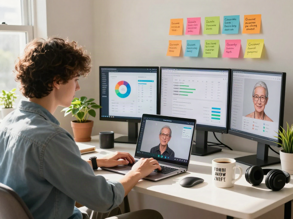 Discover how old do I look through engaging facial analysis in a cozy home office.