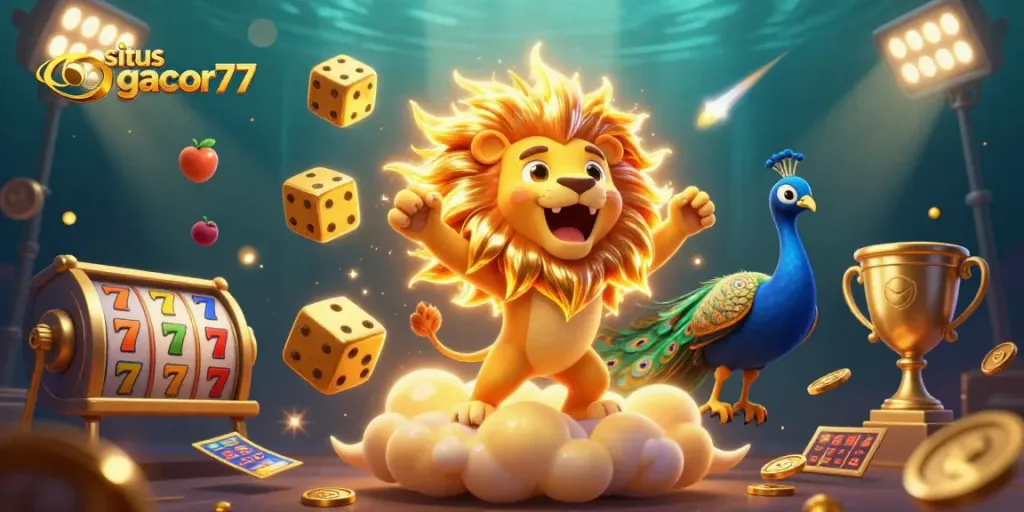 situs gacor77 hadir dengan ilustrasi kasino 3D yang mempesona dan simbol mesin slot.
