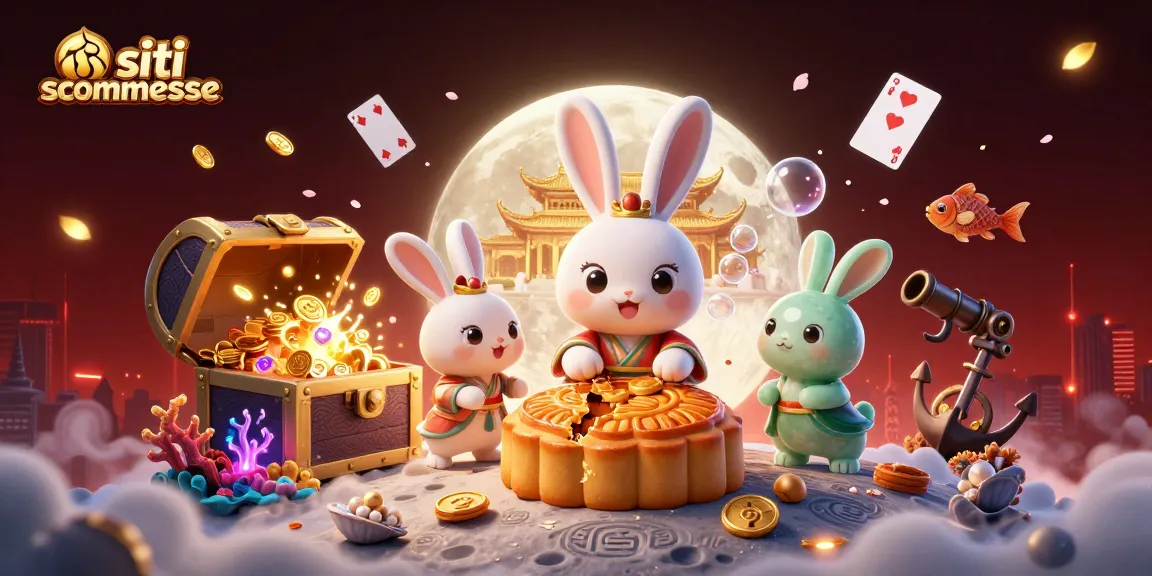 Numerosi siti scommesse per vincere, illustrando un coniglio lunare e simboli del gioco.