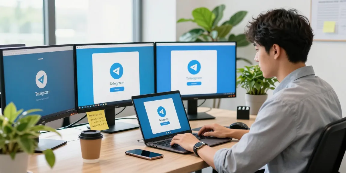 An engaged user exploring the Telegram Chinese help center features in a modern office environment.