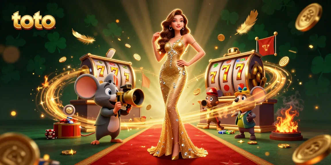 Spin the reels with toto for thrilling casino jackpots in this vibrant, energetic illustration