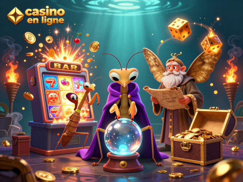 Jouez au casino en ligne avec des gains en or grâce à la machine à sous et à des symboles chanceux.