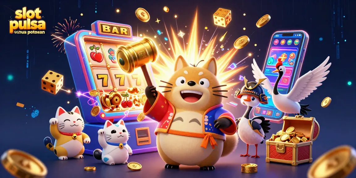 Experience the excitement of slot pulsa tanpa potongan with engaging characters and vibrant casino elements.