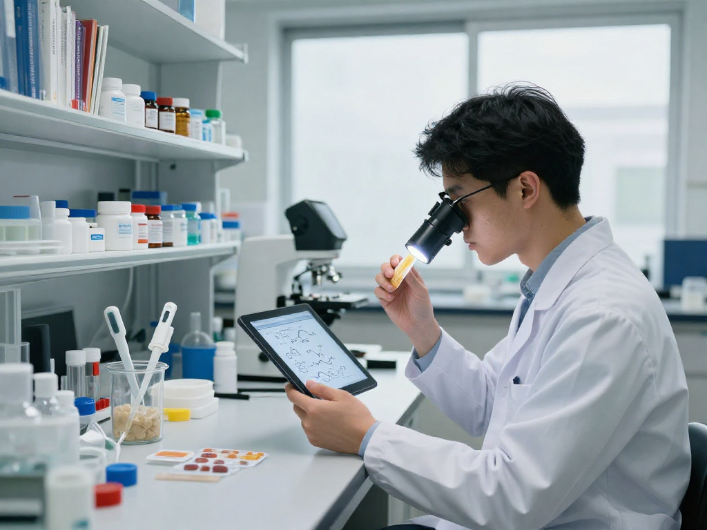 BPC 157 TB 500 Blend analyzed in a modern lab setting with buccal strips.