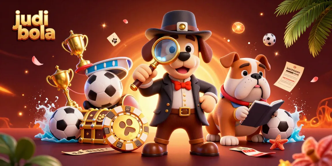 Experience thrilling judi bola action with cartoon detective uncovering sports betting clues.
