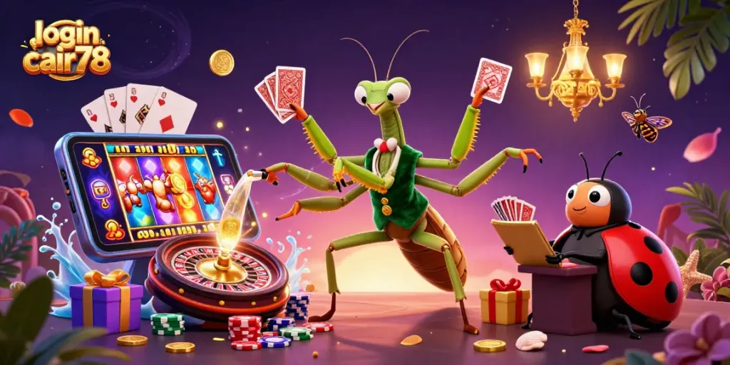 Taruhan menarik dan permainan slot berwarna memukau di login cair78 dengan elemen kasino yang meriah.