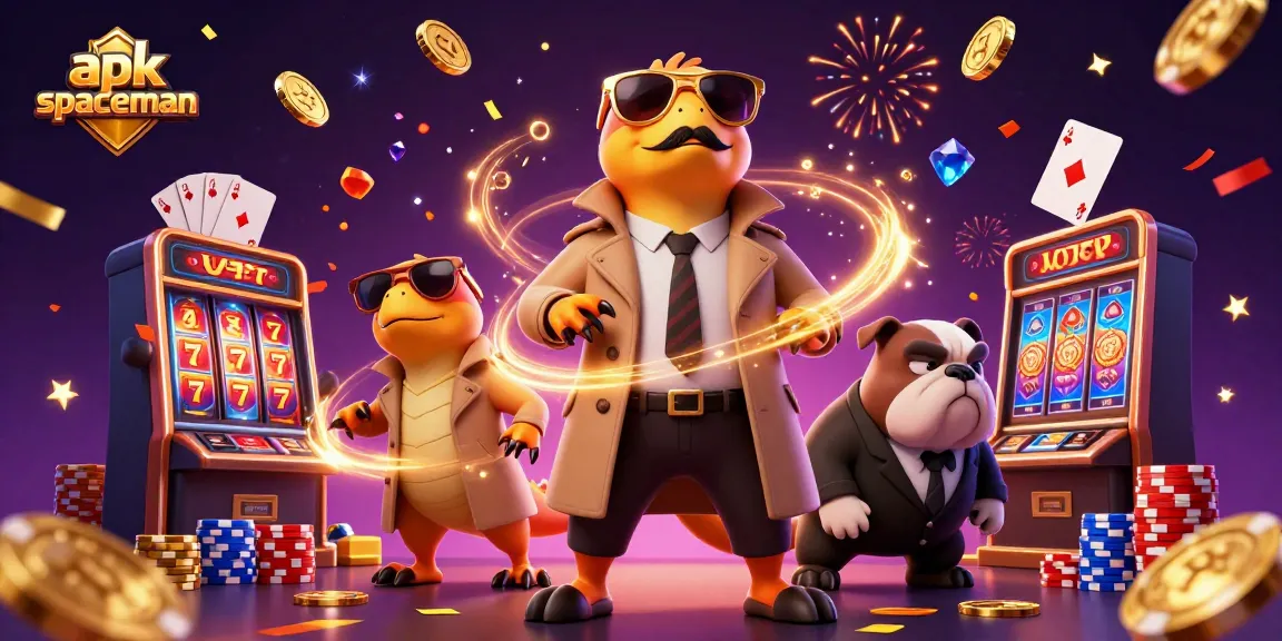 Experience thrilling gameplay with apk spaceman in a vibrant VIP casino scene with cartoon characters.