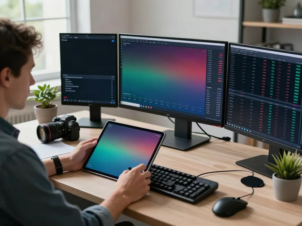 TradingView analysis in a modern trading workspace with multiple financial charts