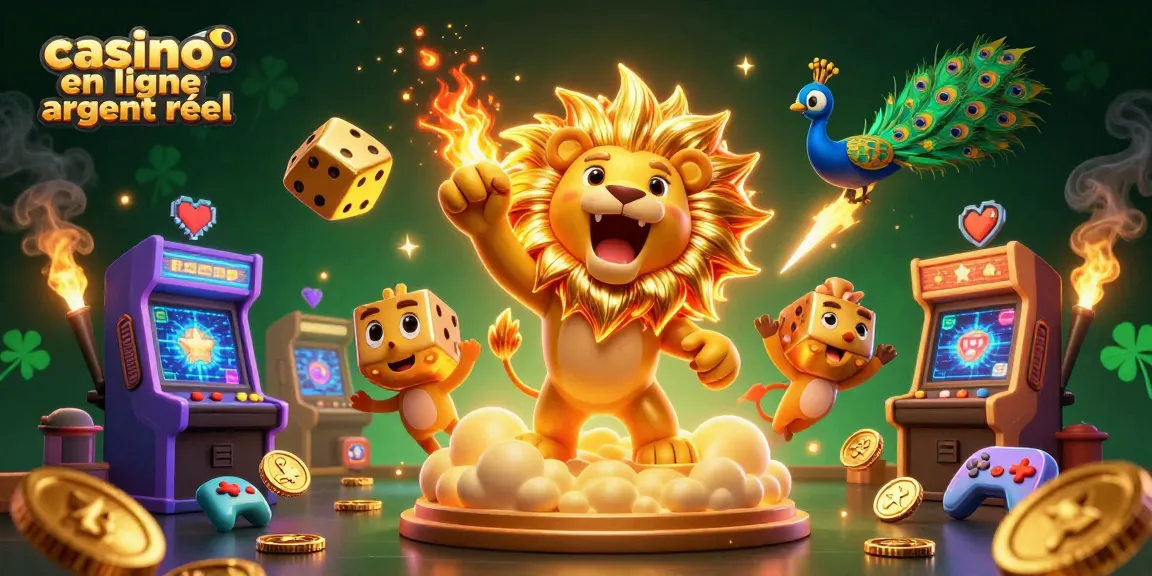 Plongez dans l'excitation du casino en ligne argent réel avec une illustration vibrante et dynamique.