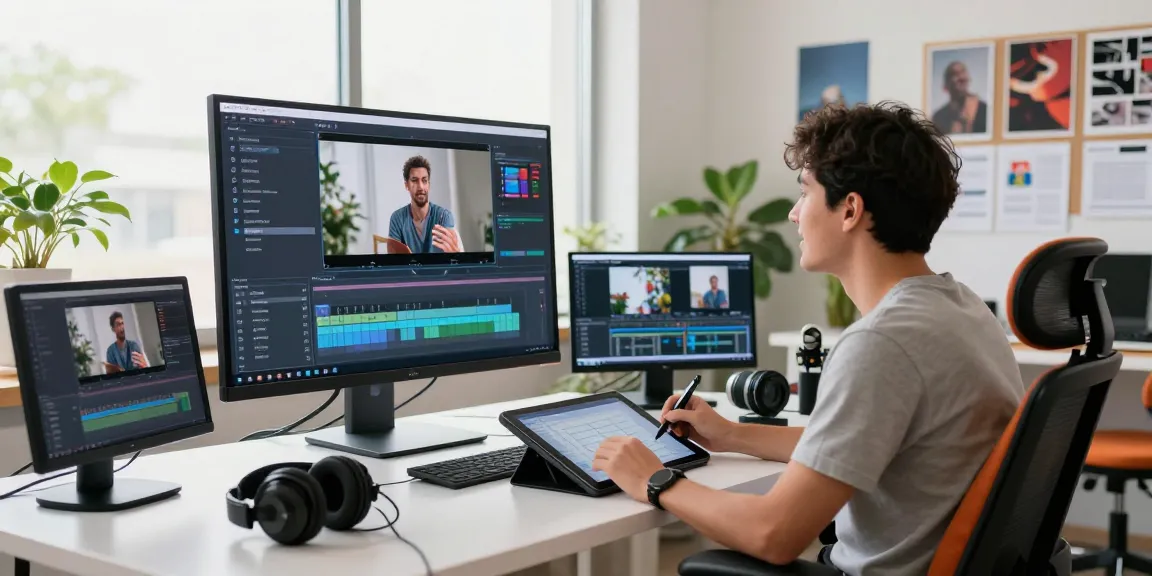 Dynamic workspace for video prompt ai generation with screens and creative tools.