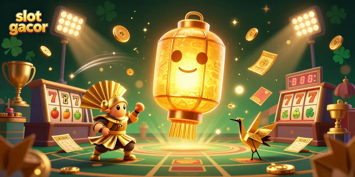 Experience thrilling slot gacor action through a vibrant 3D casino scene featuring lucky symbols and dynamic elements.