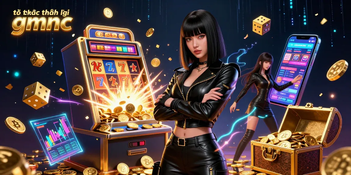 Engage with the vibrant world of tổ chức pháp lý gmnc, featuring a dynamic 3D casino scene bursting with jackpot excitement and interactive gaming elements.