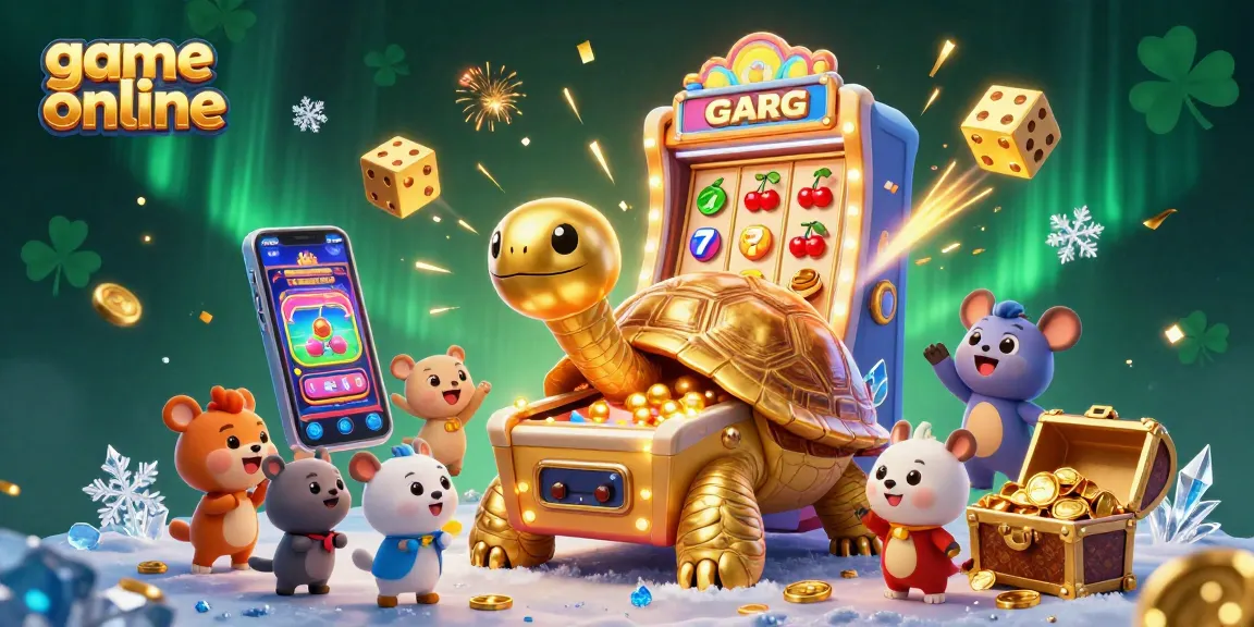 Engage in thrilling game online with a colossal tortoise pinball machine and gold treasures.