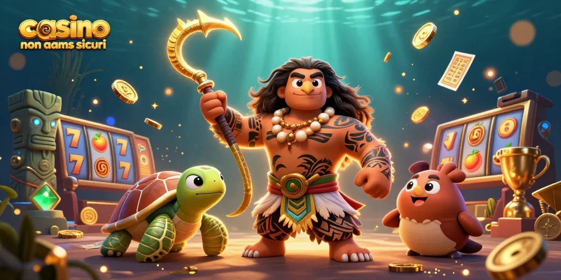 Interagisci con i casino non AAMS sicuri attraverso un'illustrazione vivace di un demigod falco e una tartaruga in una scena di gioco emozionante.