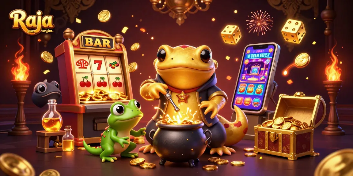Experience the excitement of Raja game login with vibrant casino elements and dynamic characters.
