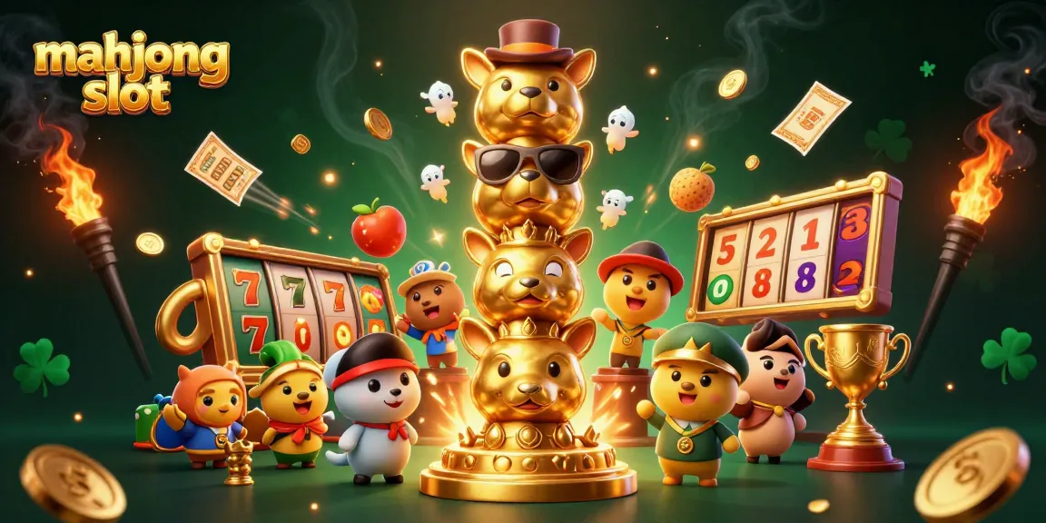 Play mahjong slot with vibrant 3D elements and dynamic casino excitement in this engaging illustration.