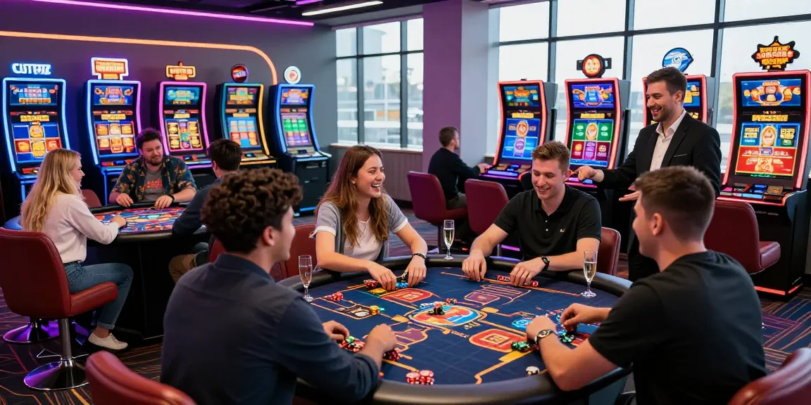online casinos australia scene with diverse players enjoying interactive gaming experience