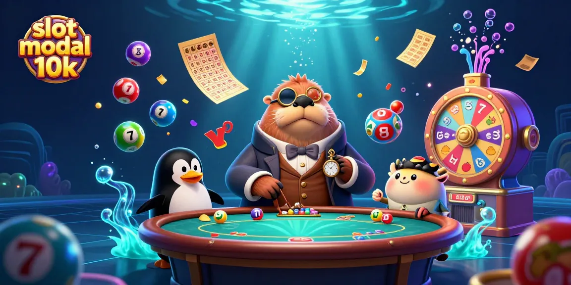 Experience excitement with slot modal 10k as the jolly walrus plays cards at an underwater poker table.