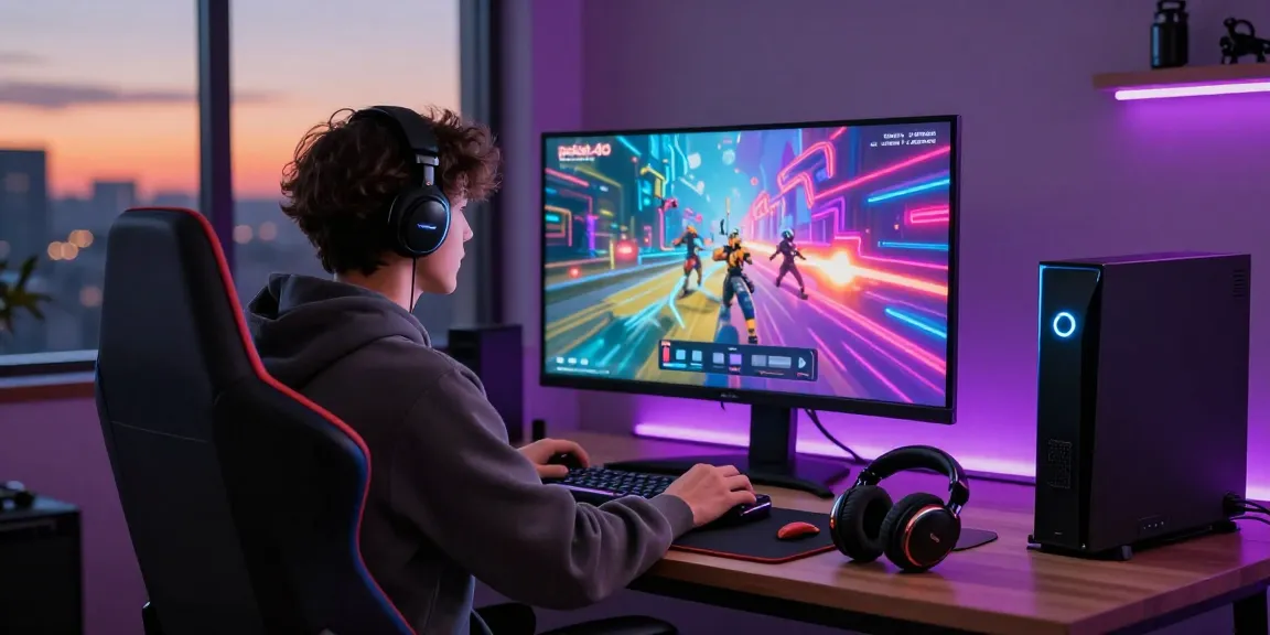 Player enjoying immersive gaming experience on pakde4d platform with vibrant visuals and modern setup.