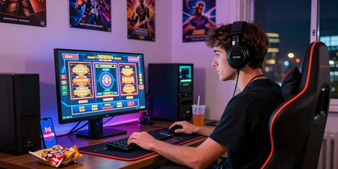 Immersive scene of online gaming with login hero138 displayed on a vibrant monitor, showcasing a player engaged in live casino action.